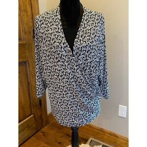 Sag Harbor Womens Blouse Plus Size 2X Top Stretchy Comfy 3/4 Sleeve Casual